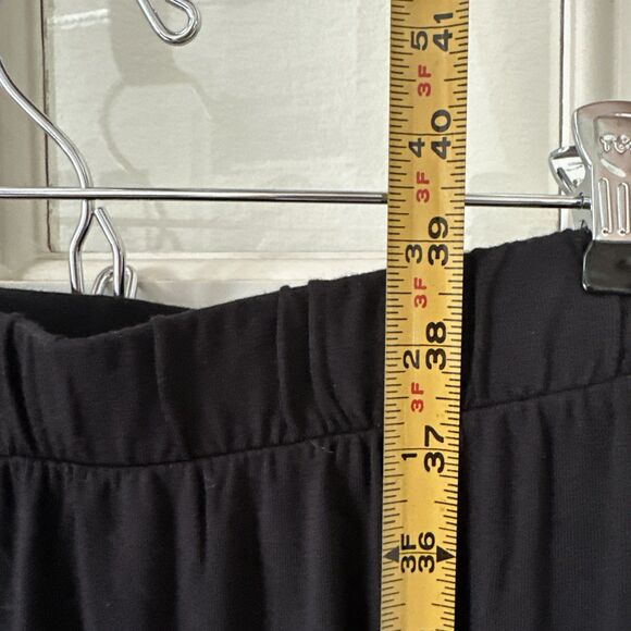 Midi Black Faux Wrap Skirt Womens Medium Stretch Pull On Elastic Waist - Picture 8 of 10